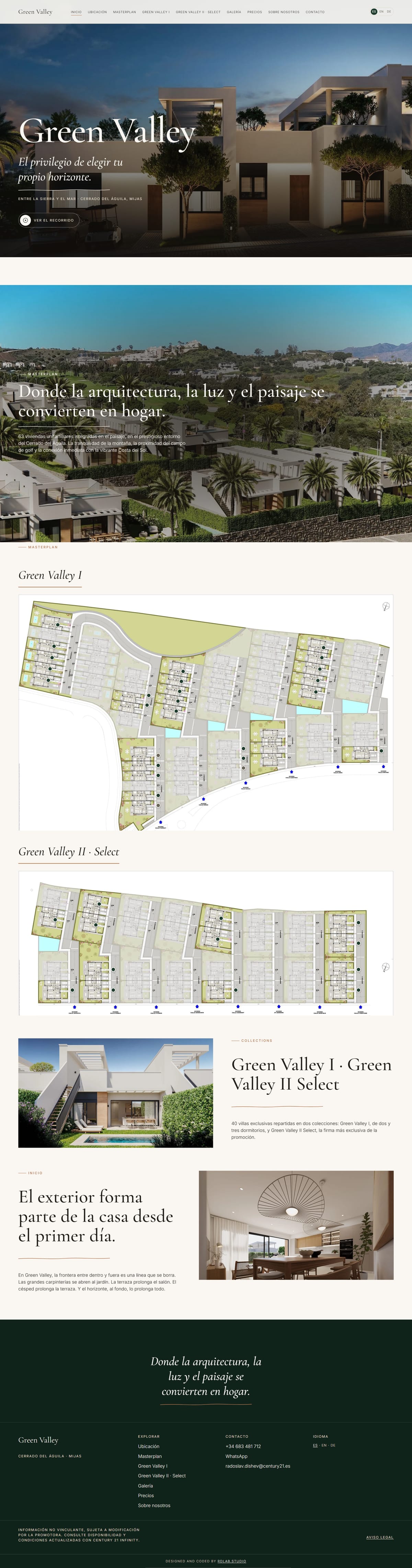 Greeness Homes — Diseño web Inmobiliaria · Villas